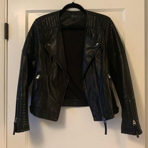 Topshop Nelly Faux Leather Biker Jacket